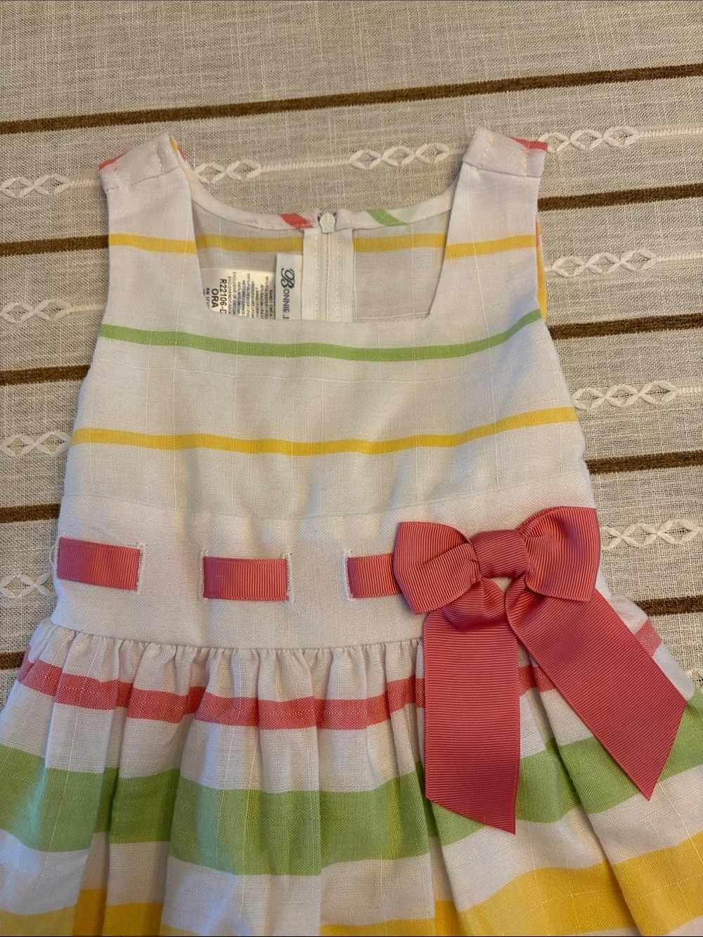 Bonnie Jean Striped Bow Sundress